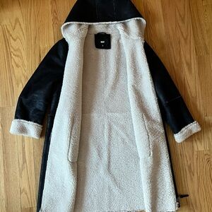 DKNY Black and Cream Hooded Jacket